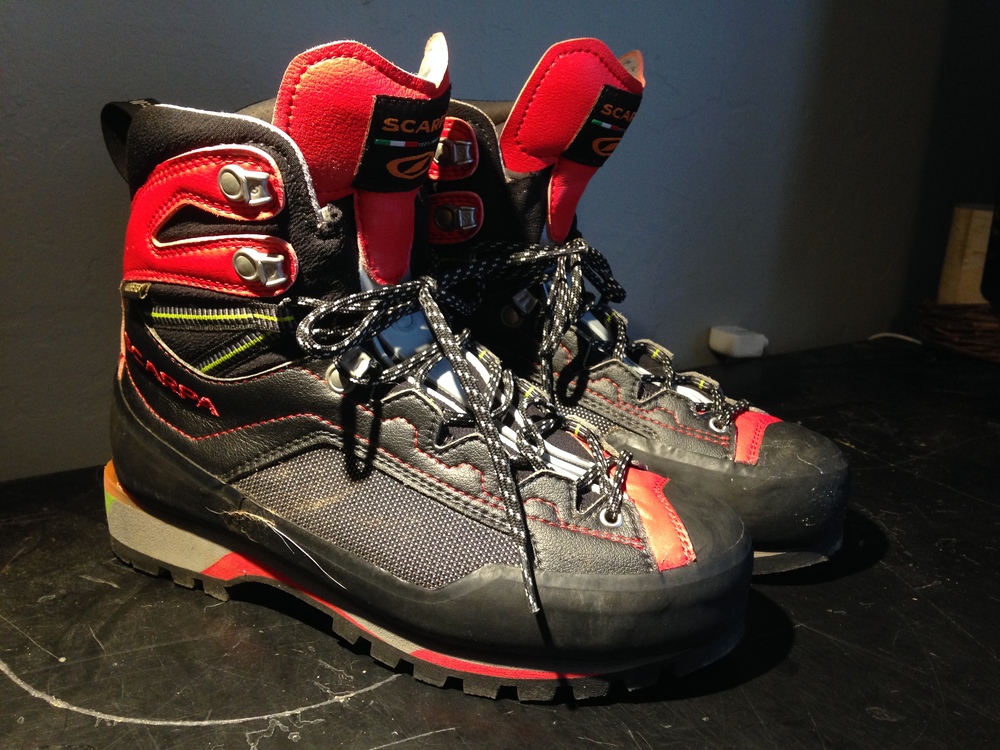 Woman Ice climbing boots