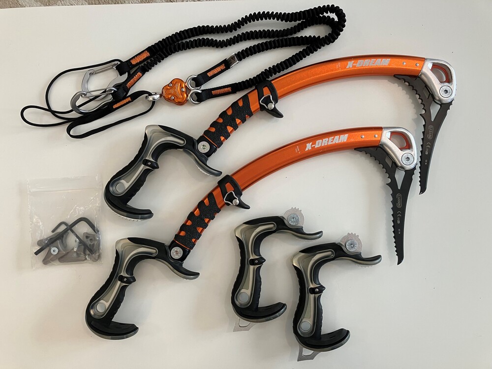 SOLD CAMP/Cassin XDream/XLight ice tools, Alpinist Pro/Alpinist Tech crampons, & Rocket ice