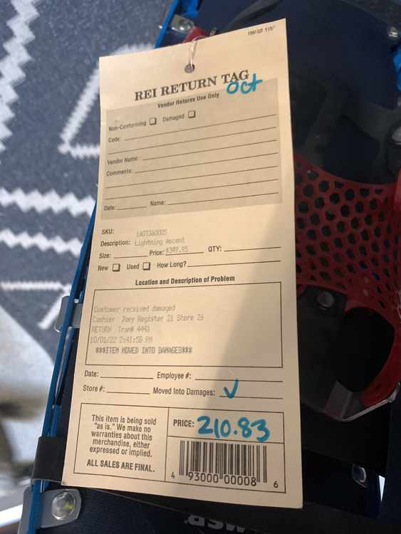 PSA MSR Lightning Ascent Snowshoes at REI garage sale in Reading