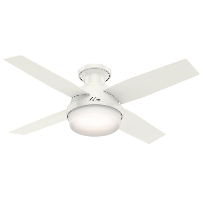 Hunter 44" Dempsey Low Profile with Light Fresh White Ceiling Fan with
