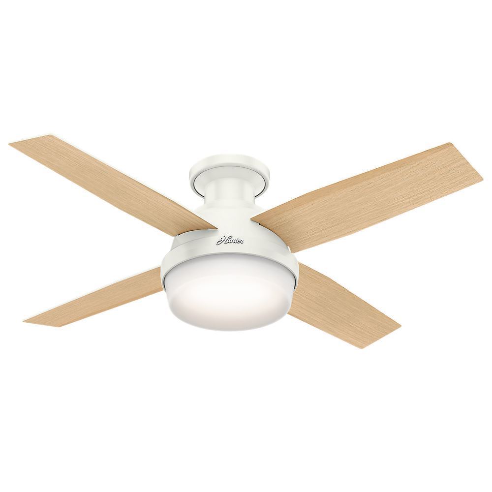Hunter 44" Dempsey Low Profile with Light Fresh White Ceiling Fan with