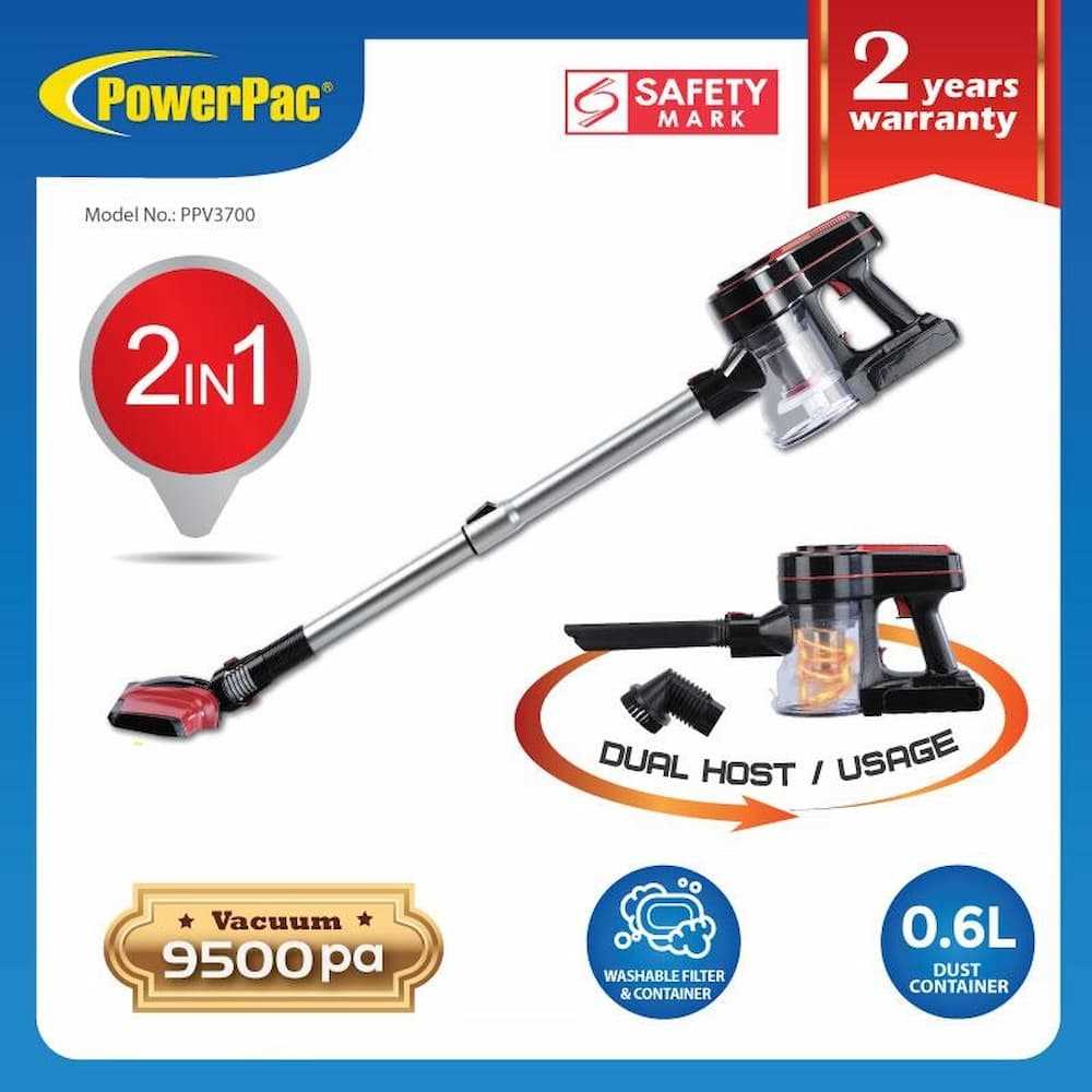 PowerPac PPV3700 Lightweight Cordless Handheld Stick Vacuum Cleaner