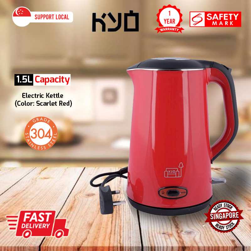 [SG Seller] [Support Local] KYO02 1.5 Liter Electric Kettle With Keep Warm Function (Scarlet