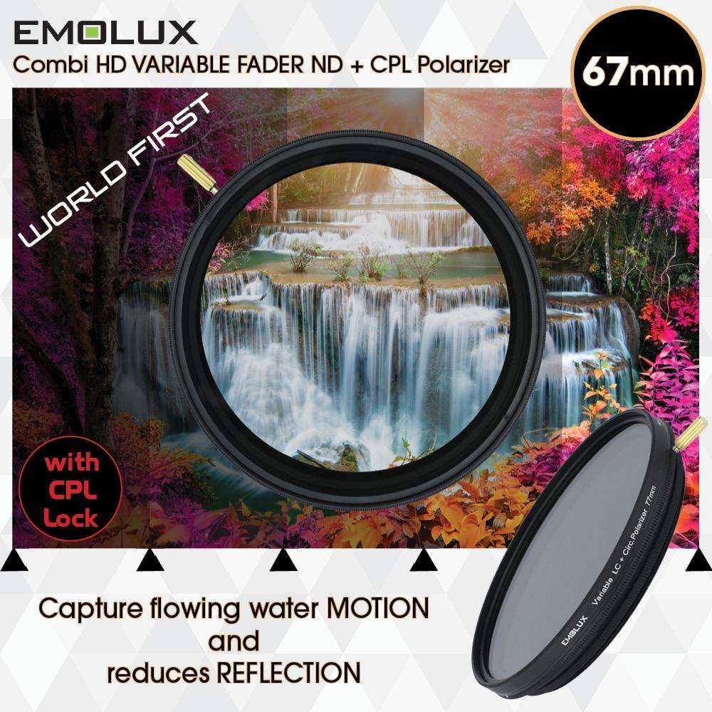 Emolux Digital 67mm COMBI HD 2 in 1 Variable Fader ND 2400 Light