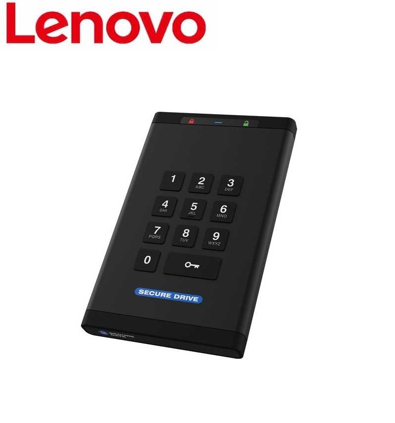 Lenovo 0A65621 SecureData SecureDrive KP 1TB Encrypted External Hard