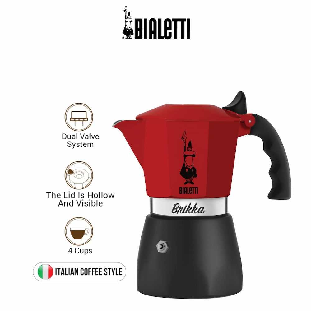 Bialetti Brikka Red Colour Coffee Pot Espresso Coffee Moka Pot Coffee Maker Online at Best