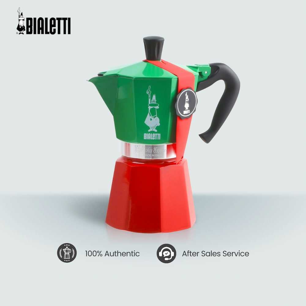 Bialetti Moka Express Italia Tricolor Moka Pot Coffee Pot Coffee Maker