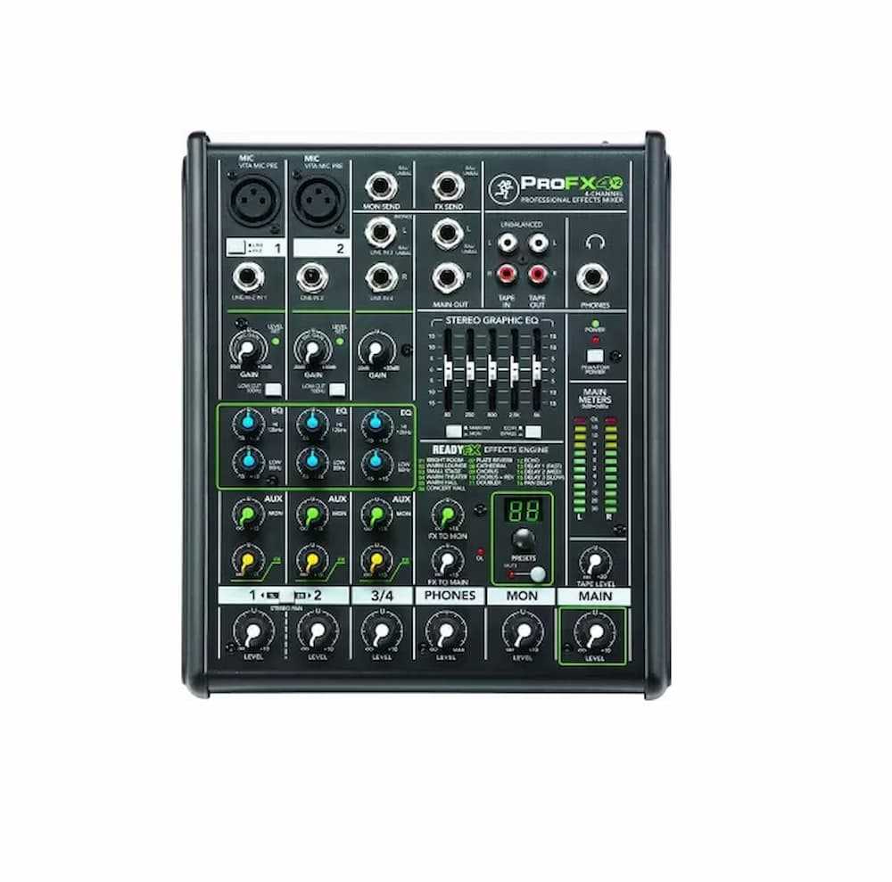Rental Audio Mixer Mackie PROFX4V2 Professional Audio Mixer Black