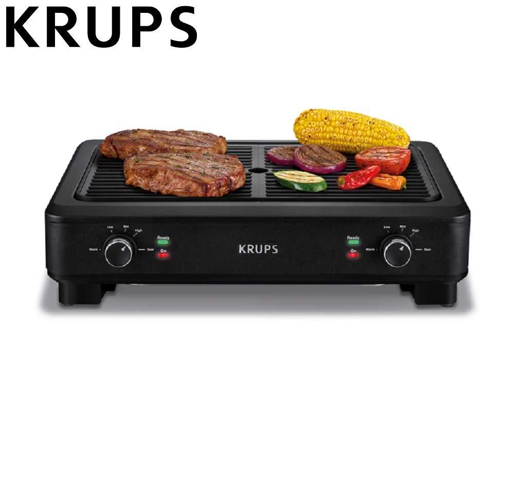 Krups Adjustable Dual Heating Smokeless Indoor Grill (Black) Online