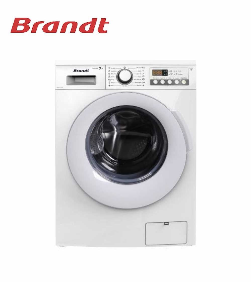 Brandt BWF714AG Front Load Washing Machine White 7 Kg Washing, Anti Detergent Leak, Self