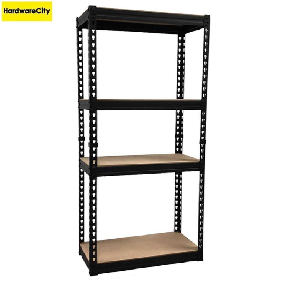 HardwareCity 2in1 Boltless Storage Rack with Fibre Boards (Black