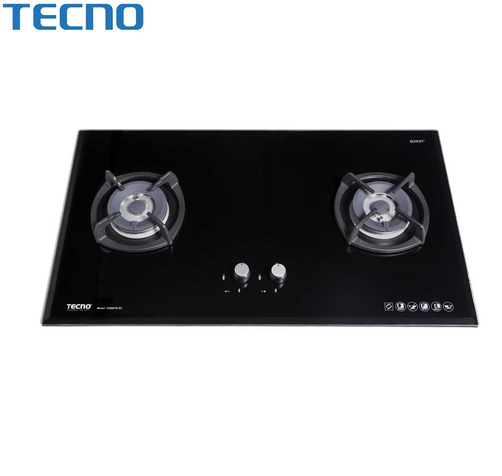 Tecno T2288TGSV 3Burner 90cm Glass Cooker Hob with Inferno Wok Burner
