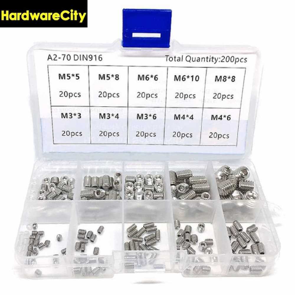 HardwareCity Hex Grub Screws Stainless Steel 200PC/BOX Online at Best