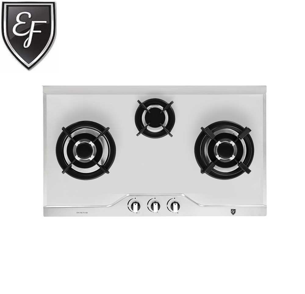 EF EFH 3650 TN SB 3Burners Built In Stove Gas Hob (Silver) Online at