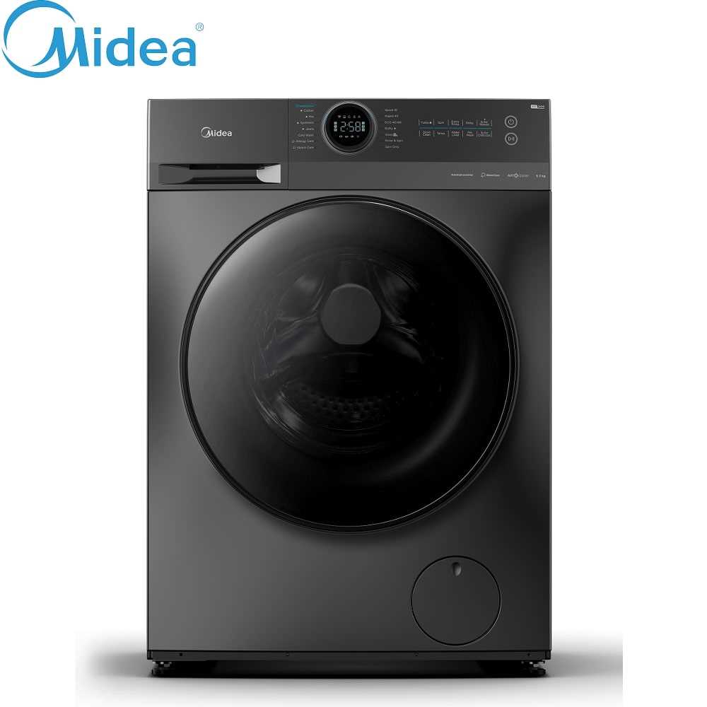 Midea MF200W95B 9.5kg Front Load Inverter Washing Machine (Dark Grey