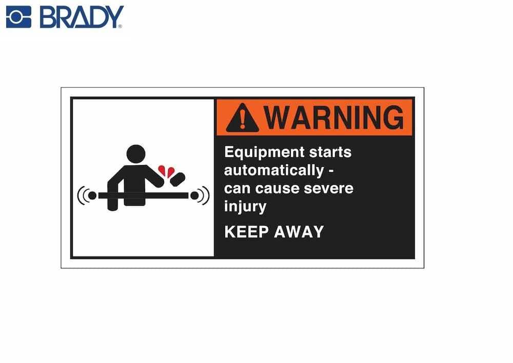 Brady Equipment Starts Automatically Can Cause Severe Labels Online