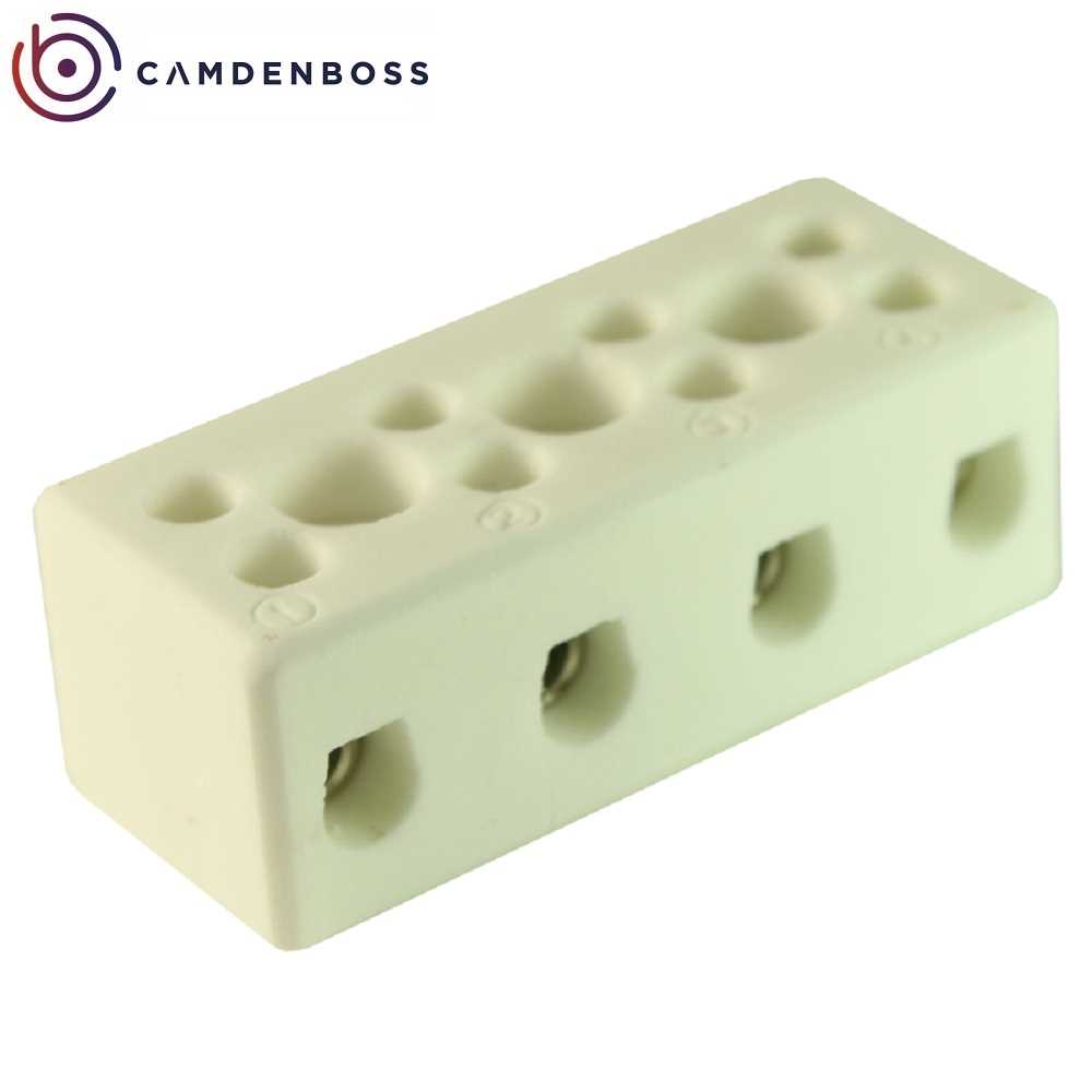 Camdenboss CHTB6/4N 6mm Ceramic 4 Pole High Temperature Terminal Block
