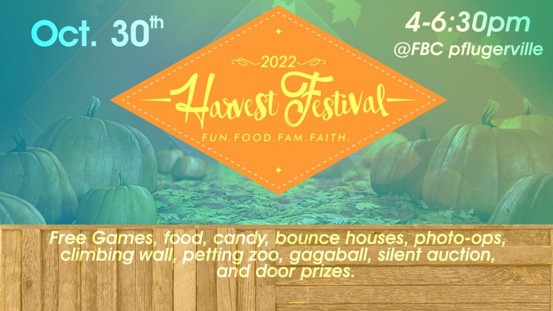 Harvest Festival 2022 Tickets First Baptist Church Pflugerville, 10th Street, Pflugerville, TX