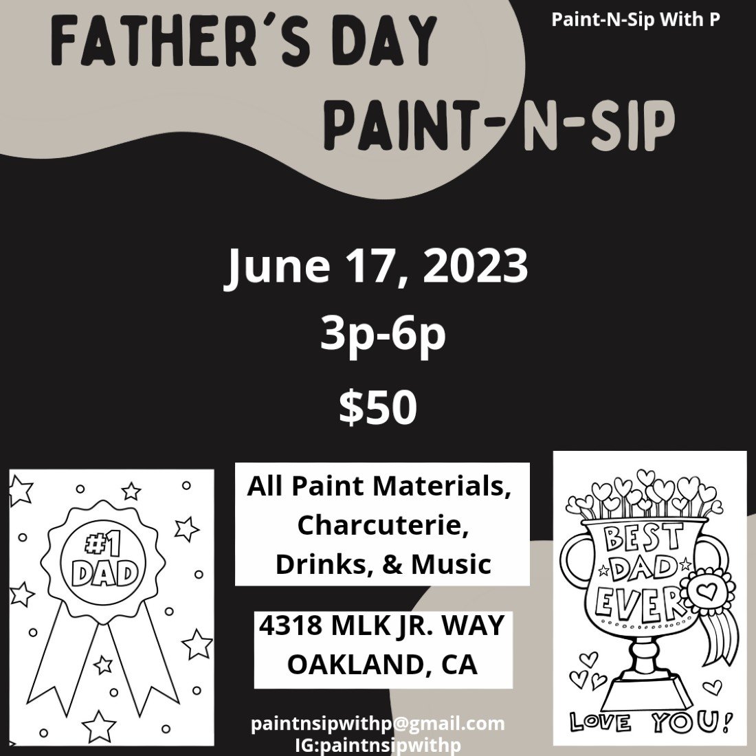 Fathers Day Paint, Sip, And Charcuterie Tickets Paint N Sip With P