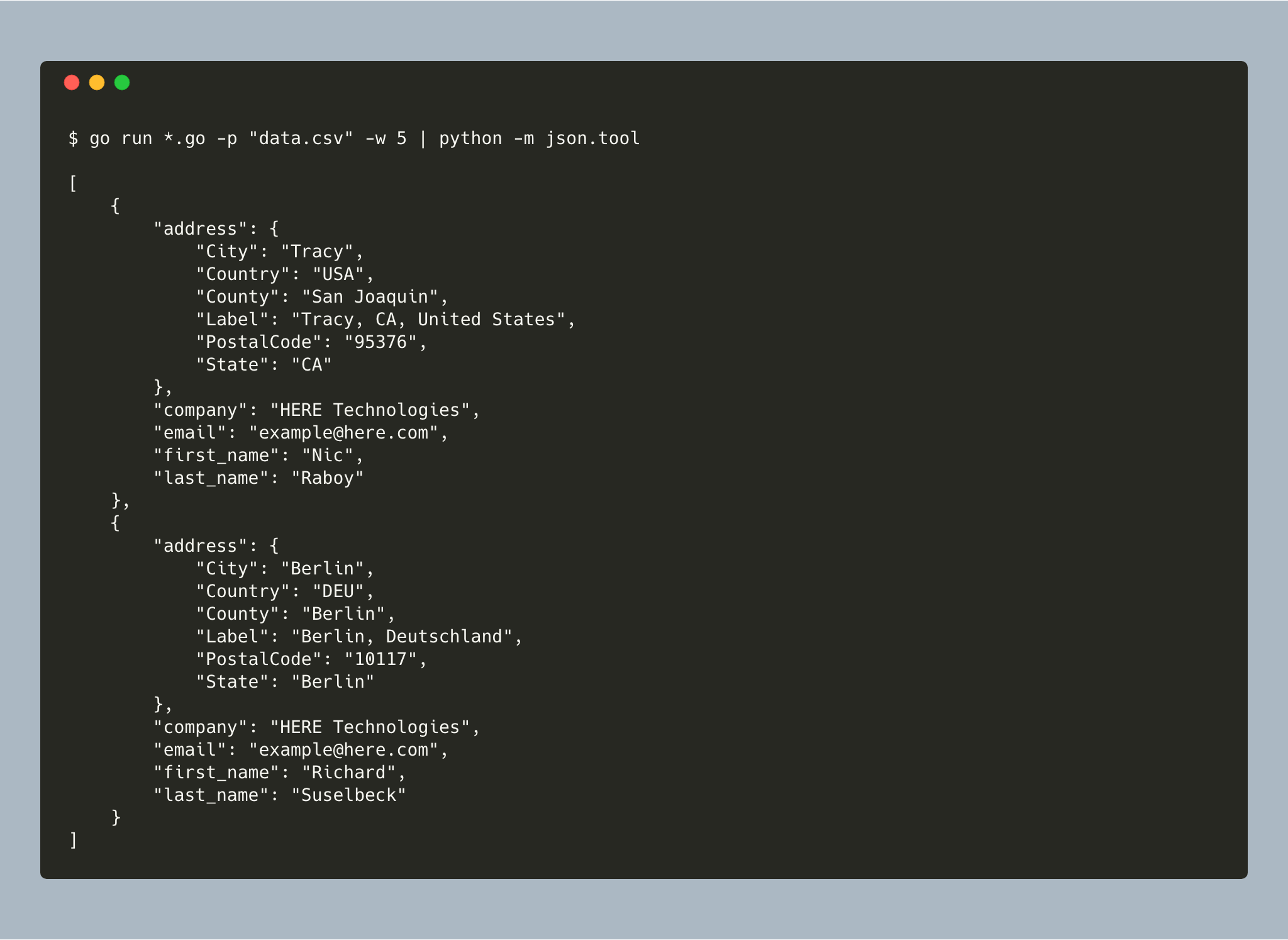 Golang write json to file pretty