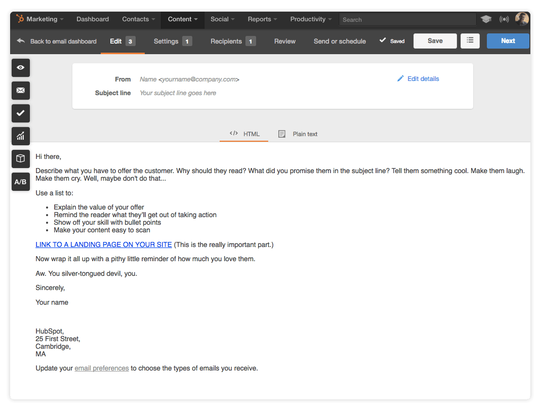 A New Plain Text Email Template
