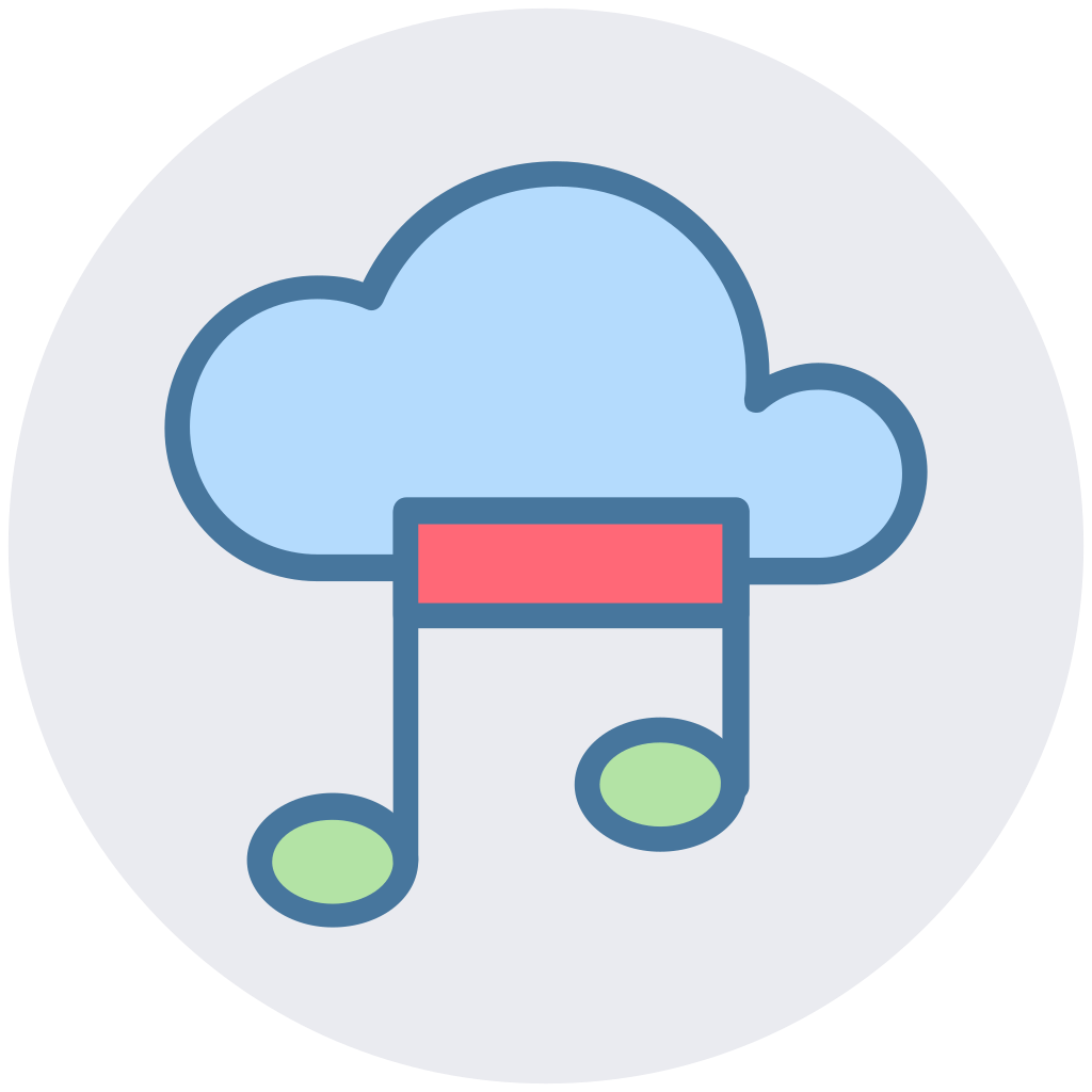 Cloud and music note, cloud music, cloud music concept, cloud with