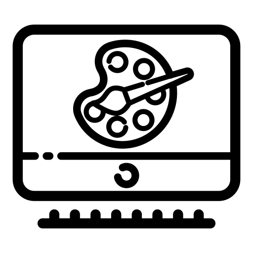 Computer Painting Notebook Laptop Computer Painting Vintage Stock Illustration Illustration Of