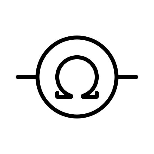 Meter, ohm, electrical, electronic, circuit, component, resistant icon