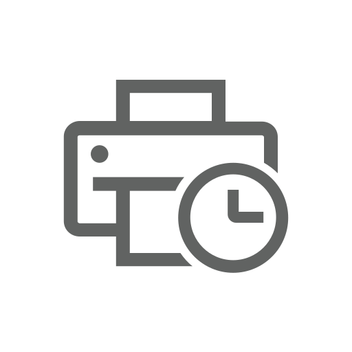 Clock, delay, later, printer icon