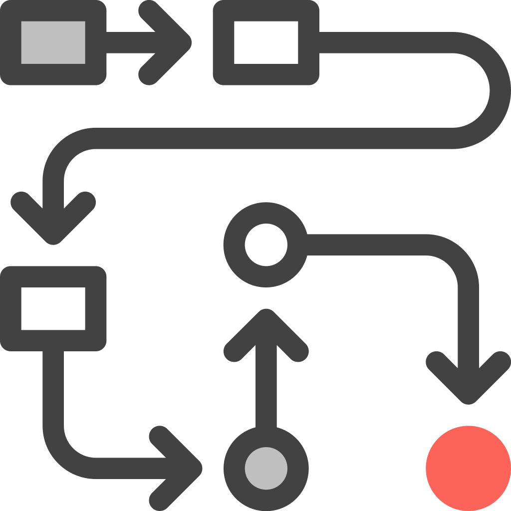 Planning, strategy, business, process, workflow, flow, target icon