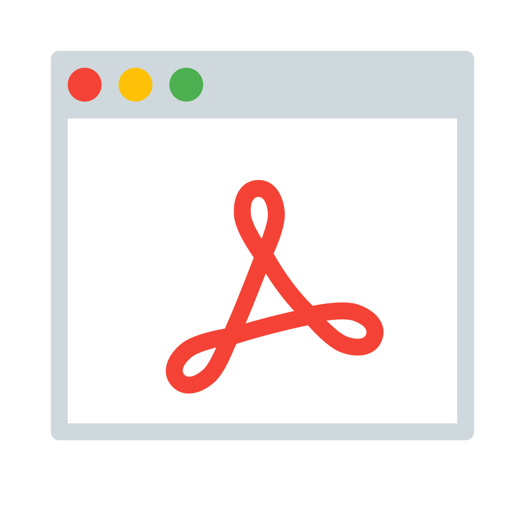 Adobe, application, interface, pdf, reader, window icon Download on