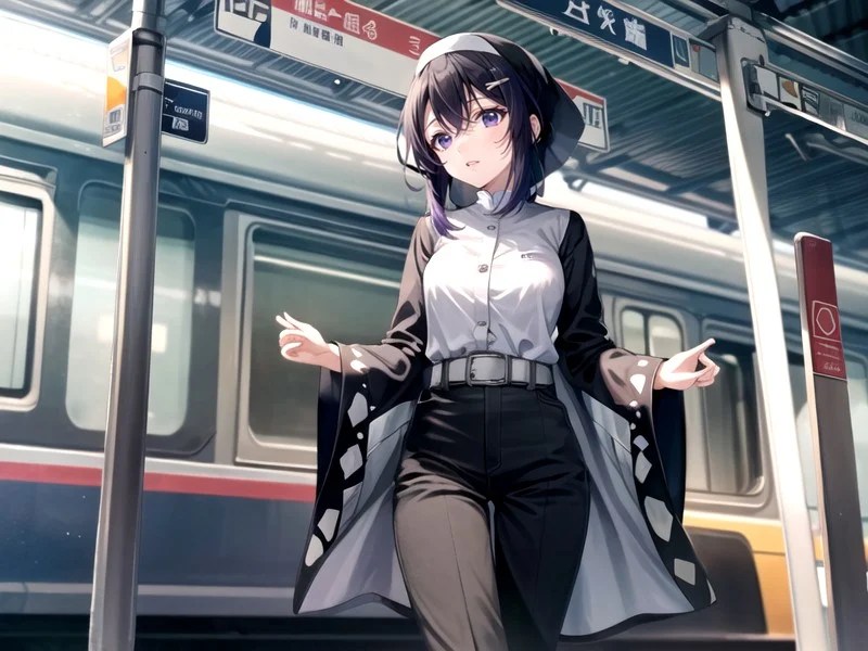 Kochou Shinobu (demon Slayer), Nun, Train Station Hentai AI Porn
