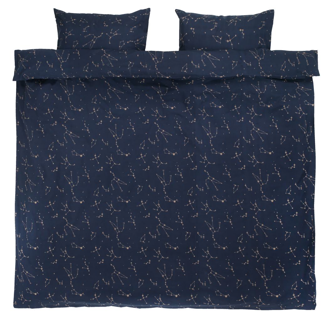 Duvet cover set SIRI percale King blue JYSK