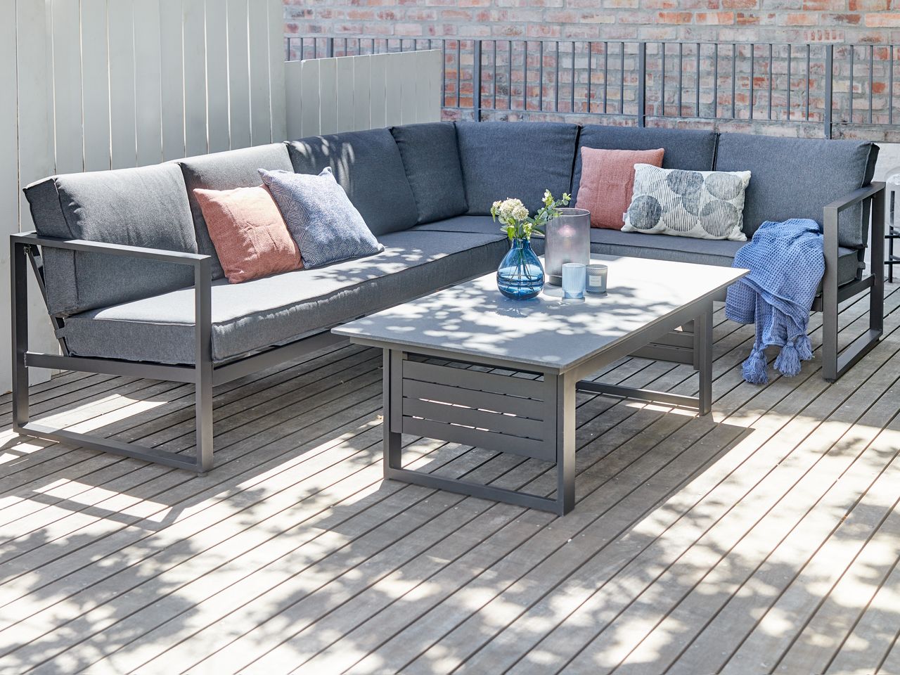 Loungeset VONGE 6persoons zwart JYSK