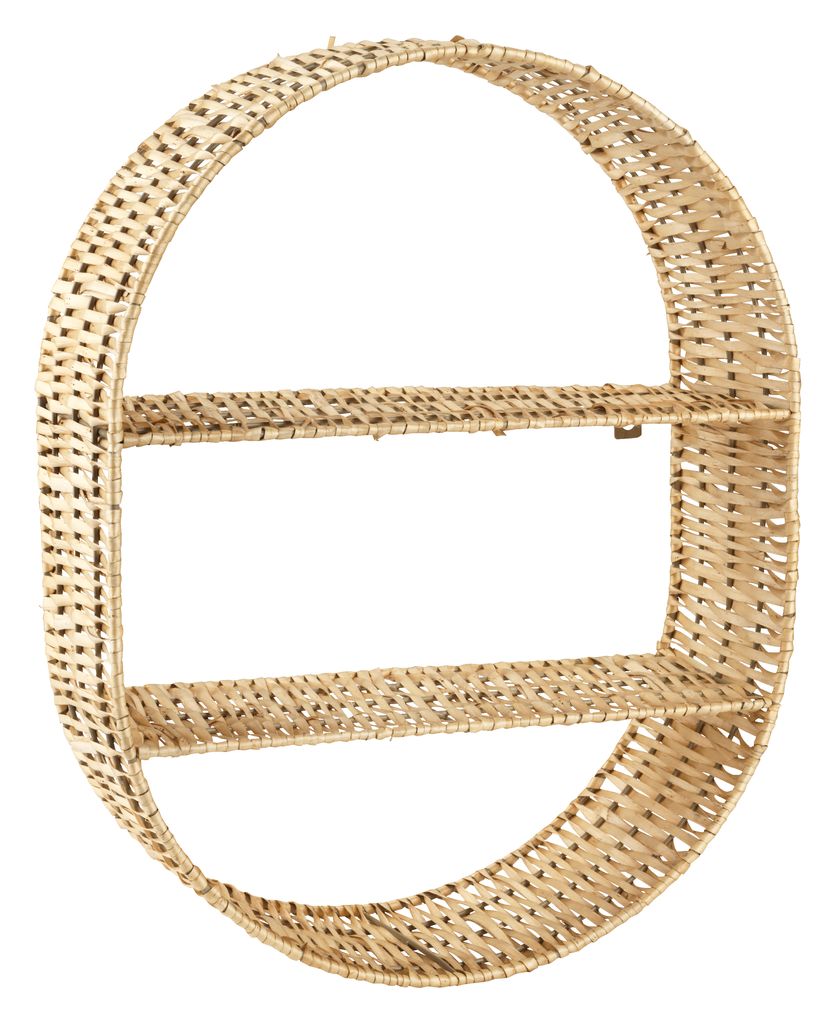 Wall shelf MALIK W35xH45xD13cm natural JYSK