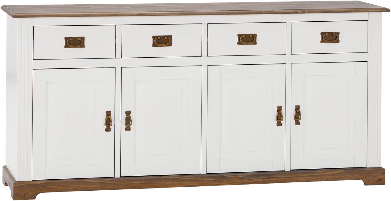 Anrichte WIEN 4 Türen weiß/braun JYSK
