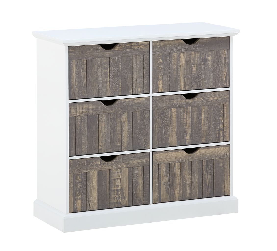 Commode OLDEKROG 6 tiroirs blanc/gris JYSK