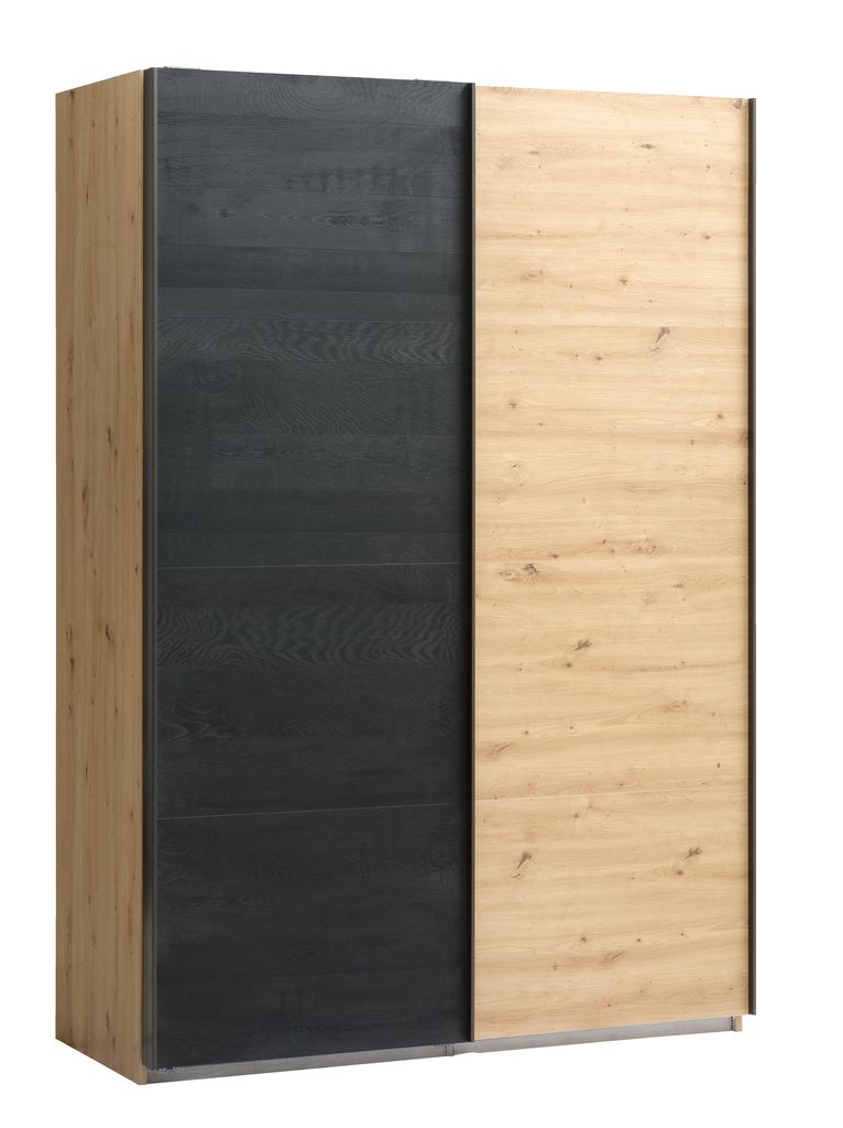 Wardrobe SALTOV 150x222 oak/black JYSK