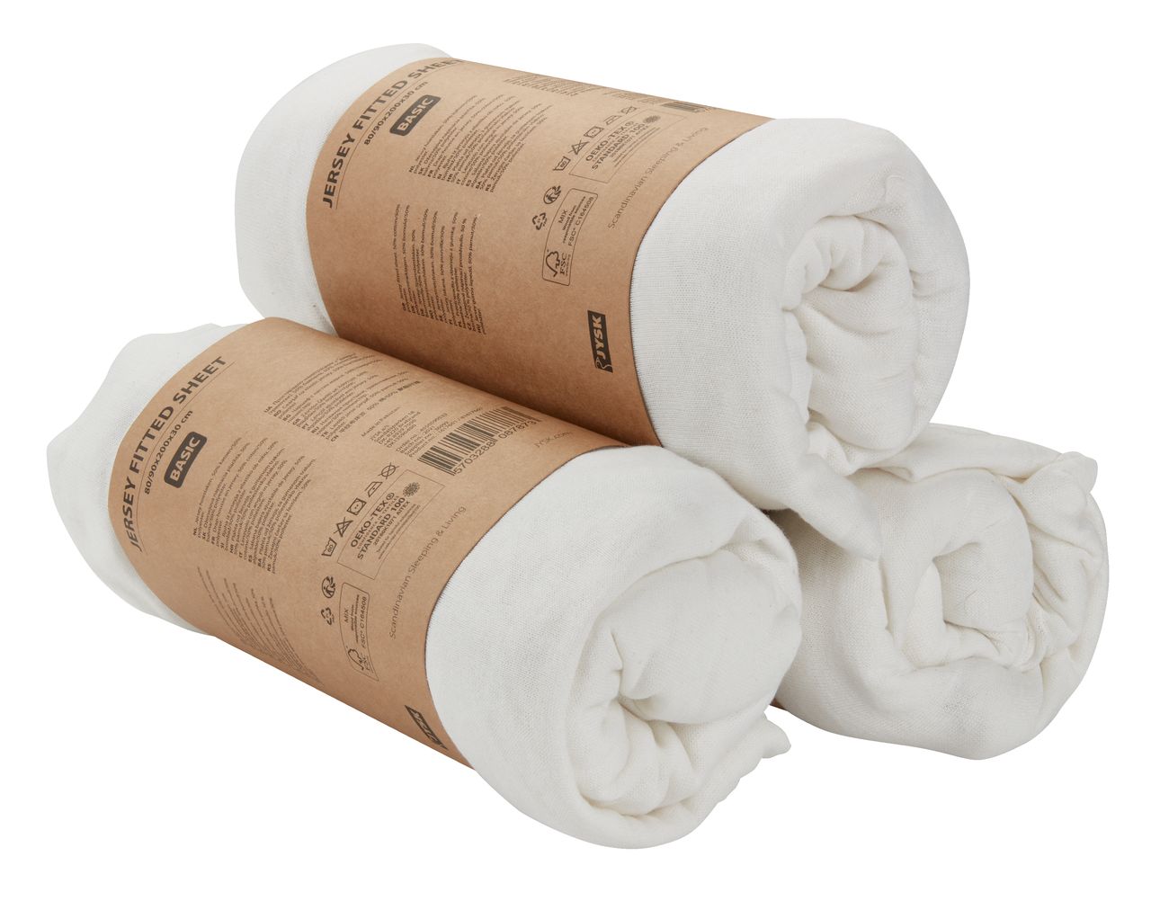 Jersey Fitted sheet JANNE Super King white JYSK