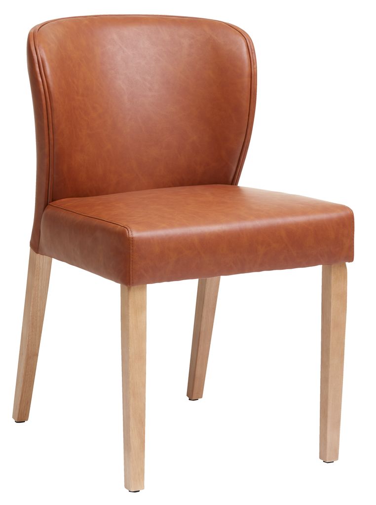 Dining chair KULBY brown/oak JYSK