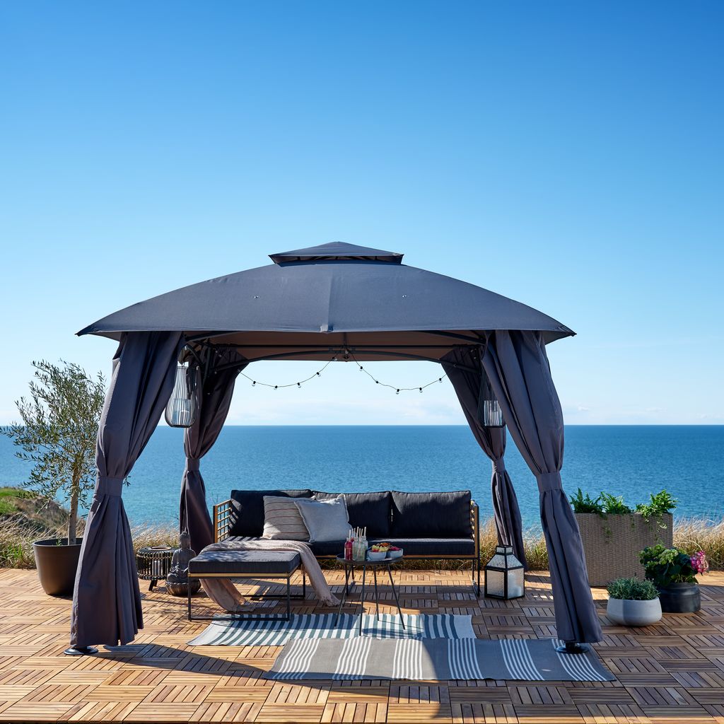 Gazebo SANKT HANS P300xL300 cm grigio JYSK