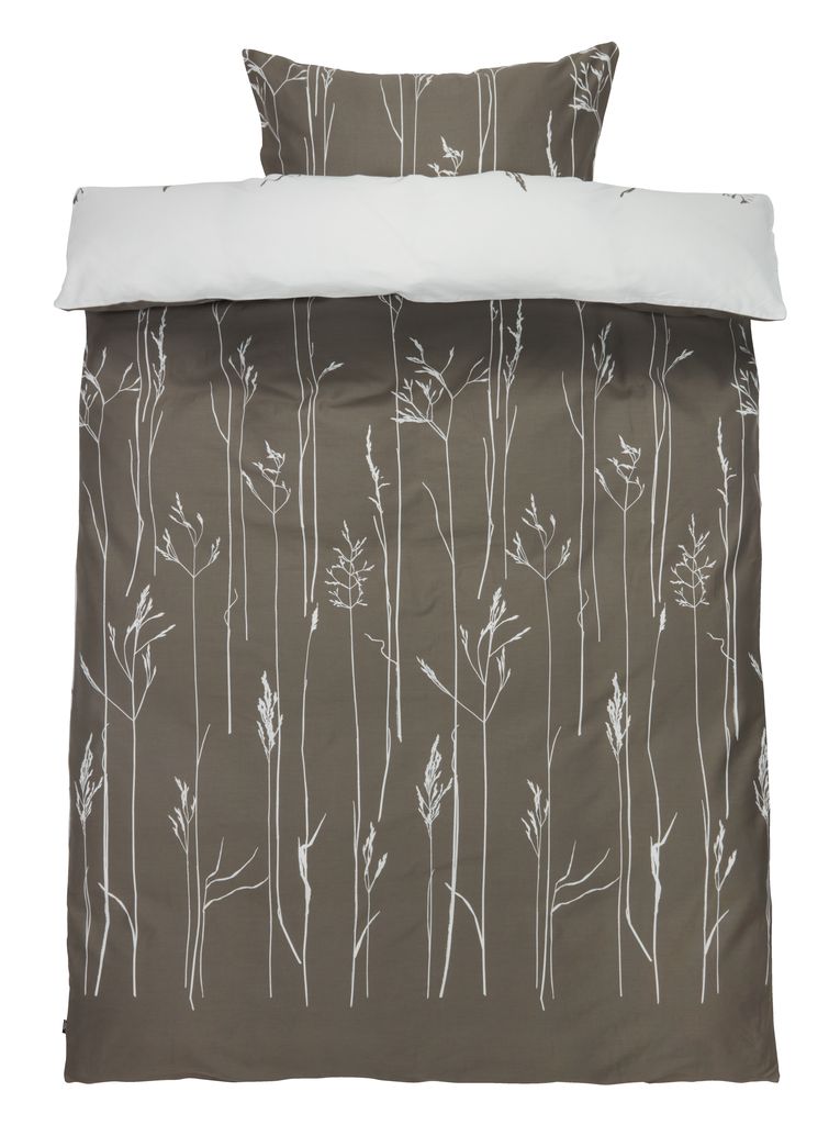 SatinBettwäsche NORDIC 160x210 grau/weiss JYSK