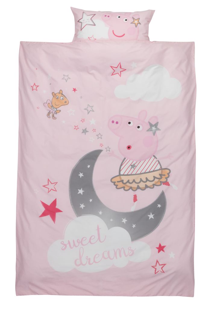 Lenjerie pat PEPPA PIG 140x200 roz JYSK