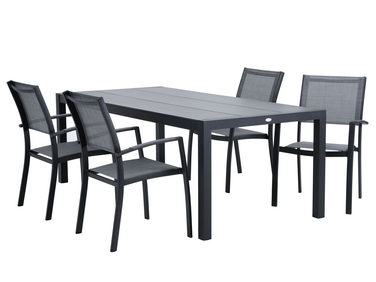 HAGEN L214 table + 4 STRANDBY chair grey JYSK