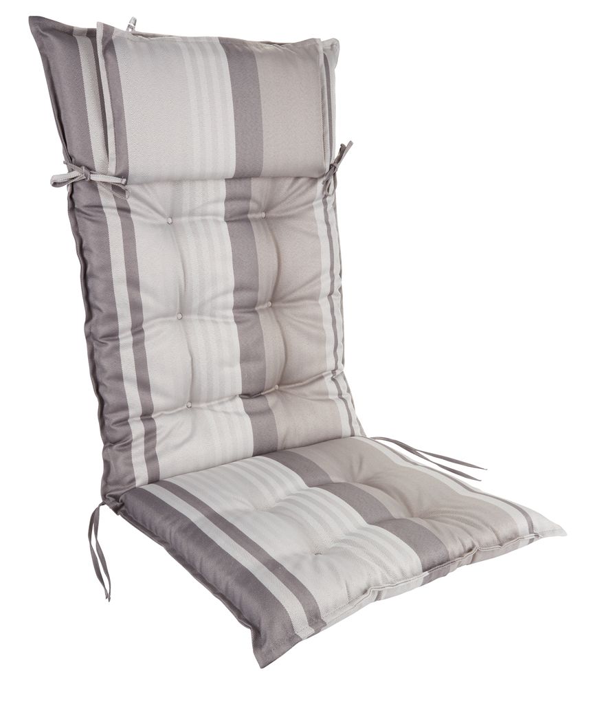 Garden cushion recliner chair HERRHAGEN light grey JYSK