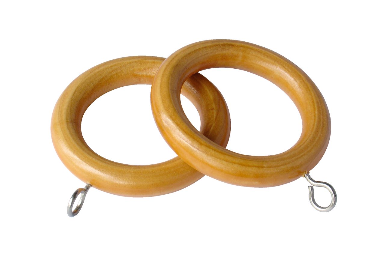 Curtain rings 28mm wood pine 6pcs JYSK