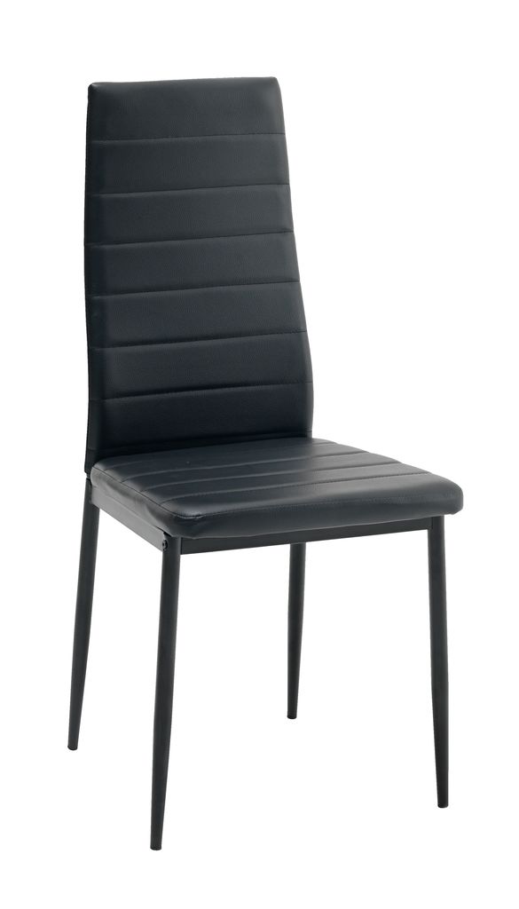 Dining chair TOREBY black faux leather/black JYSK