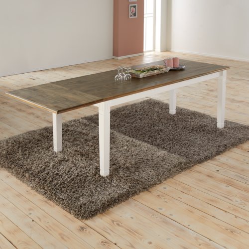 Esstisch WIEN 85x180 weiß/braun JYSK