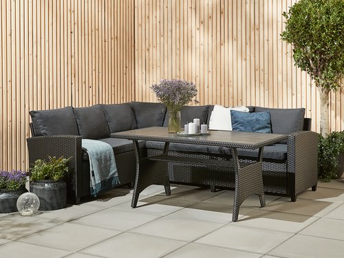 Lounge-Set Ullehuse 6 Pers. Stauraum Schwarz | Jysk