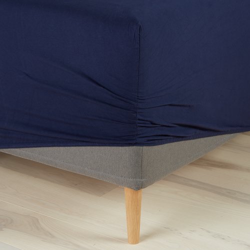 Jersey Fitted sheet JETTE Double/King navy JYSK